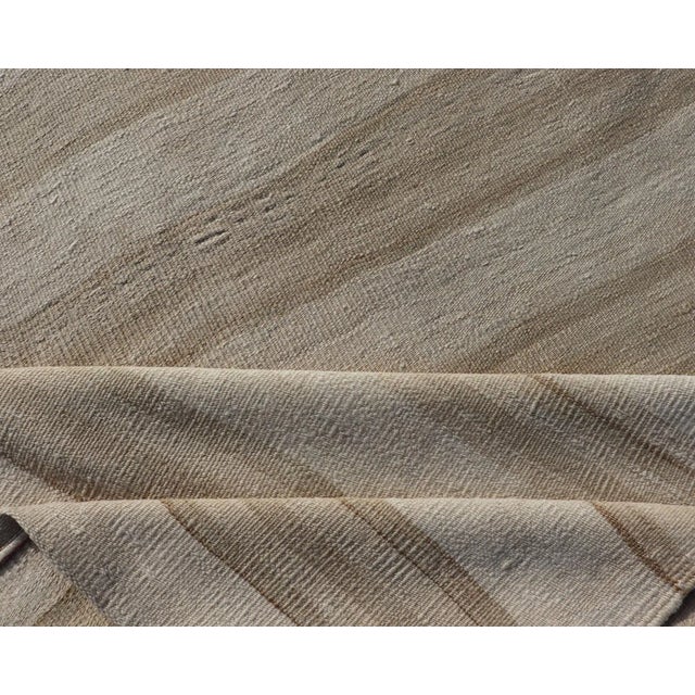 Mid 20th Century Vintage Turkish Kilim Runner With Stripes in Light Taupe and Neutral Tones For Sale - Image 10 of 11