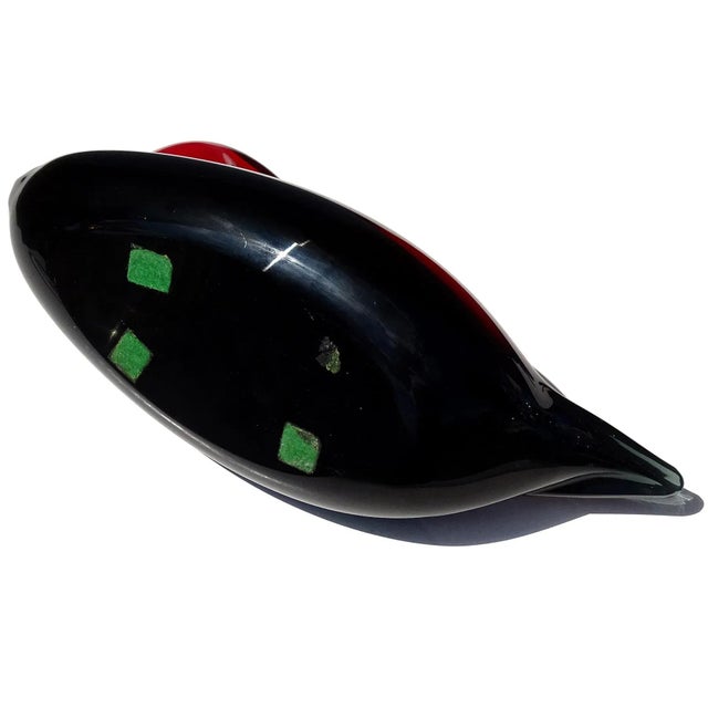 Vintage Murano Red Black White Italian Art Glass Male Female Decoy Duck Bird Sculptures - A Pair For Sale - Image 9 of 9
