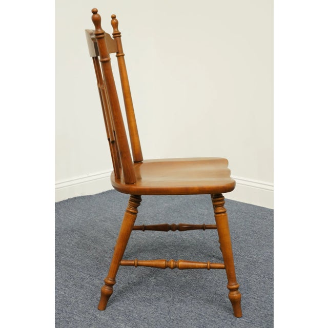 Brown Tell City Furniture Hard Rock Maple Colonial Style Cattail Back Dining Chair For Sale - Image 8 of 9