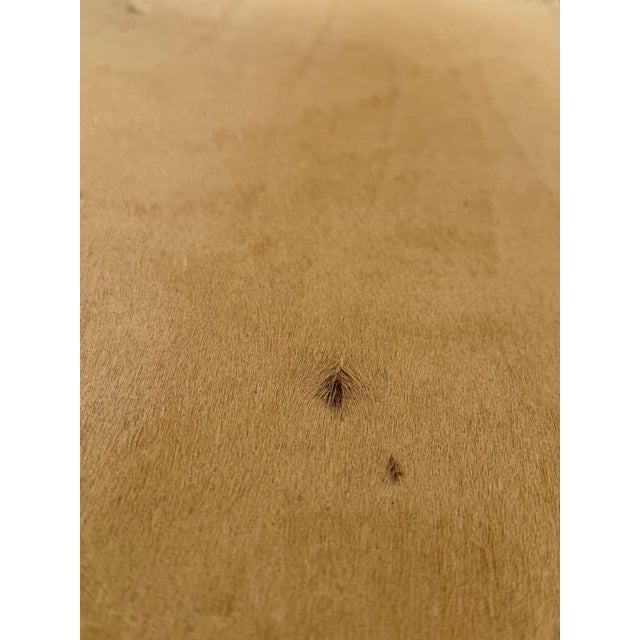 T.H. Robsjohn Gibbings Mid 19th Century Animal Hide and Leather Whipstitch Benches For Sale - Image 4 of 5