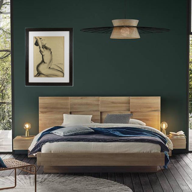 Female Nude Study Black Pencil Drawing by G. Debotoiyche, 1923 For Sale - Image 15 of 15