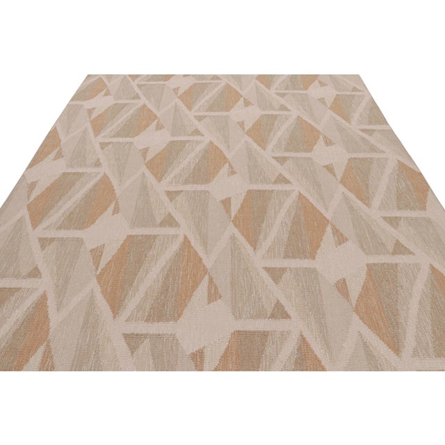 Not Yet Made - Made To Order Rug & Kilim’s Scandinavian Style Geometric Rug in Beige, White and Terracotta 12x15 For Sale - Image 5 of 8