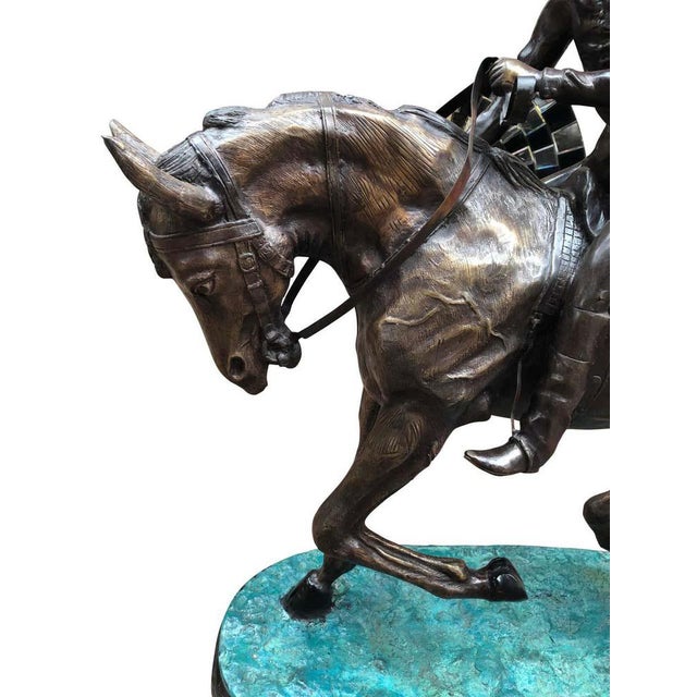 French Bronze Horse and Jockey Statue, 20th Century For Sale - Image 6 of 11