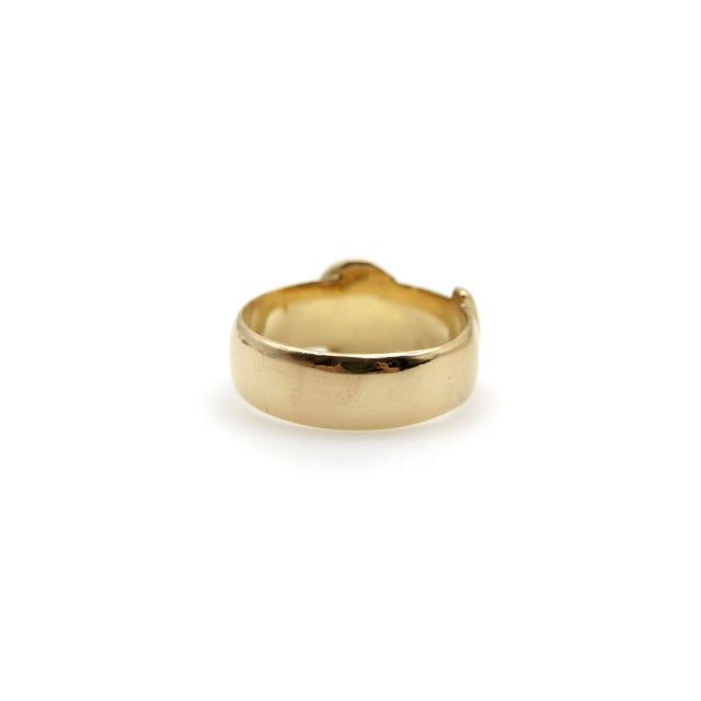 1910s 1910s Edwardian 18k Gold Buckle Ring Size 7.5 For Sale - Image 5 of 8