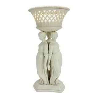 19th Century, Copeland Neoclassical Parianware "3 Graces" Centerpiece C. 1880 For Sale