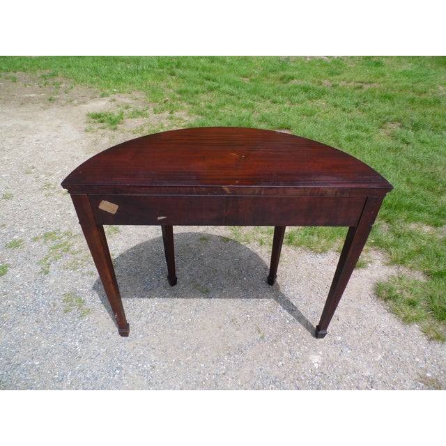 Antique Federal Style Mahogany Demilune Sofa Console Table Entry Foyer