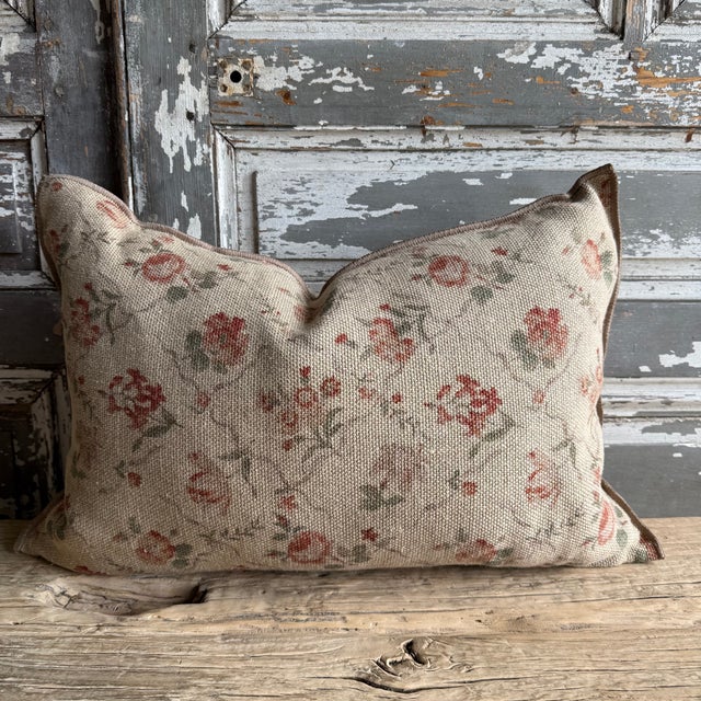2020s French Linen Lumbar Pillow Cover – Jardin Orgeat For Sale - Image 5 of 6