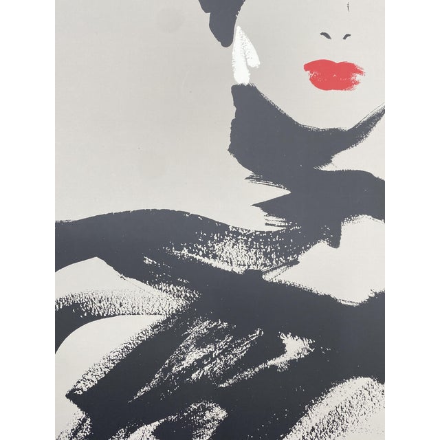 Michel Canetti, Woman with Red Lipstick, 1980s, Screen Print For Sale - Image 4 of 14