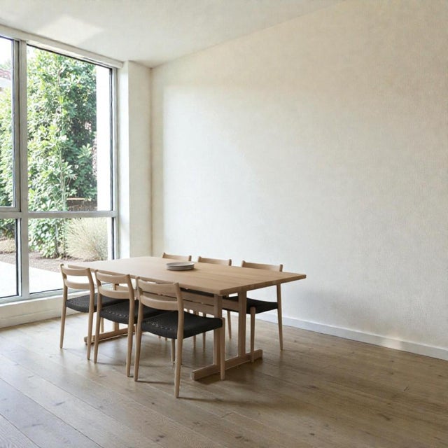 Dining Table in Oak with Two Leaves by Børge Mogensen for Snedkargaarden, 2008 For Sale - Image 14 of 18