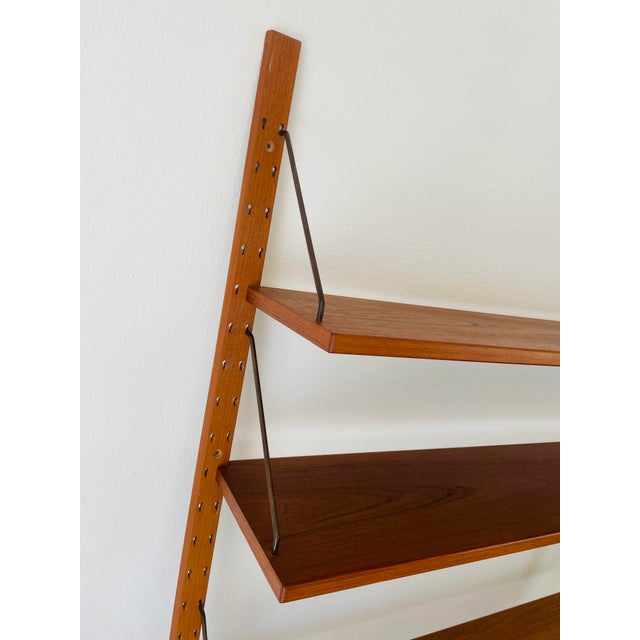 Vintage 1960s Danish Modern Teak Wood Omnibus Wall Shelving Unit by Sven Ellekaer For Sale - Image 12 of 15