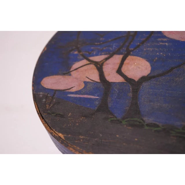 Early 20th Century Americana Pantry Box in Indigo With Tree Motif For Sale - Image 9 of 13