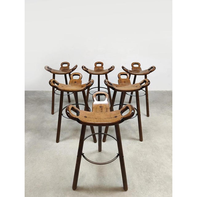 Mid-Century Spanish Bar Stools, 1960s, Set of 6 For Sale - Image 6 of 6