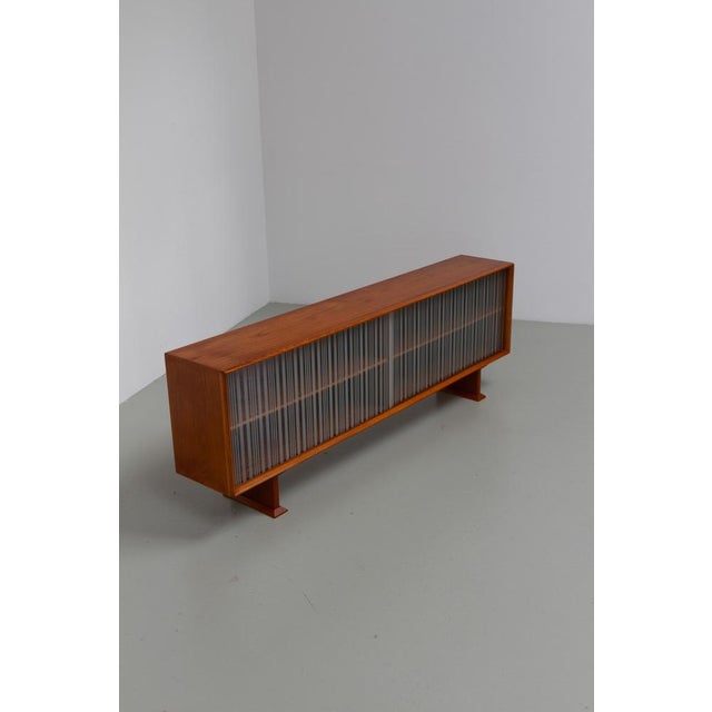 Mid-Century Modern Danish Modern Low Teak Sideboard with Etched Glass Doors from Skovby, 1960s For Sale - Image 3 of 18