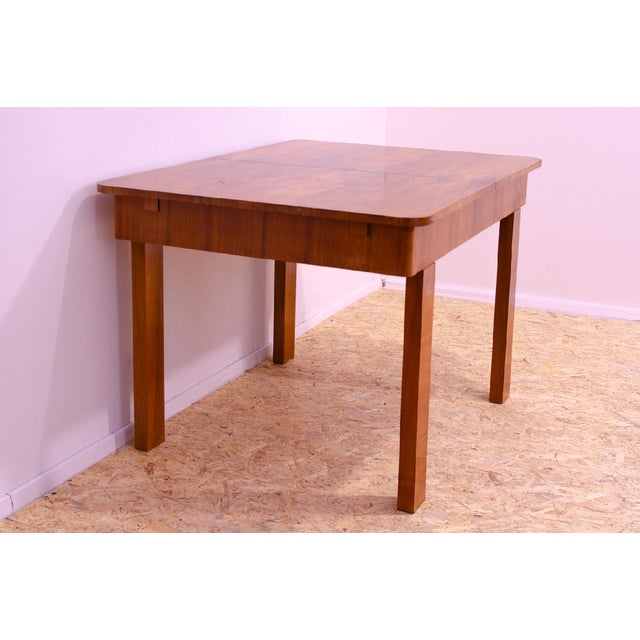 Adjustable Walnut Dining Table, Czechoslovakia, 1930s For Sale - Image 13 of 18