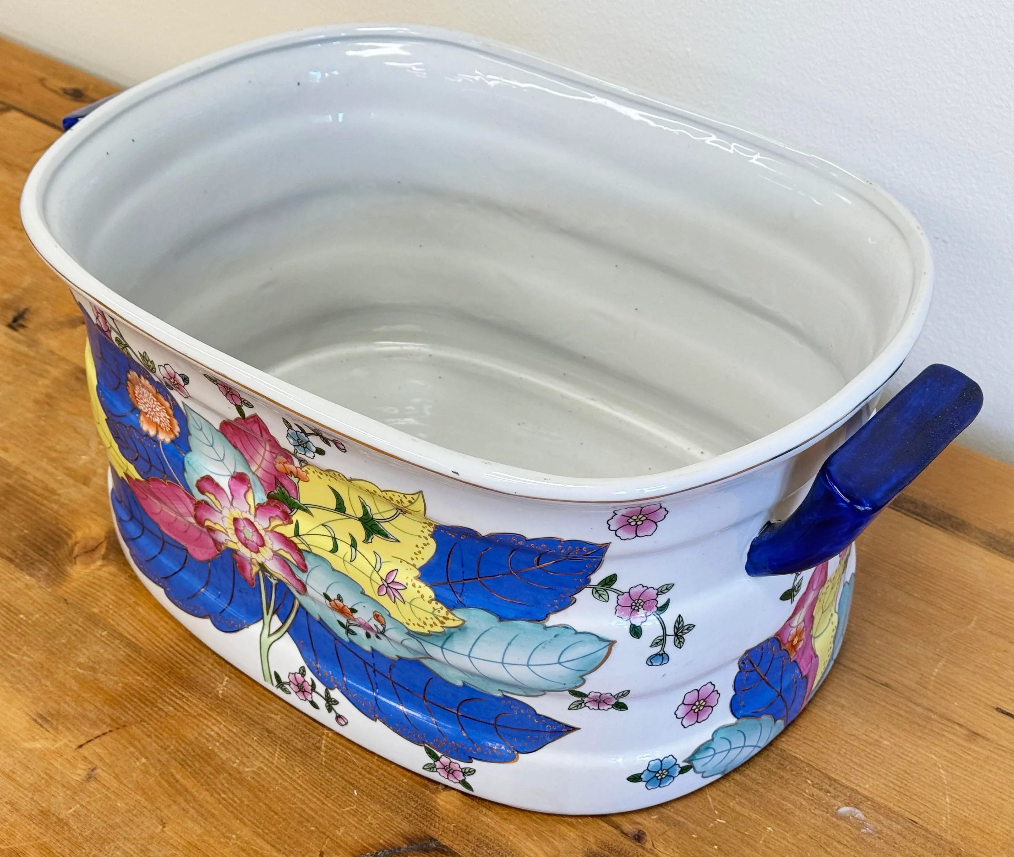 tobacco foot bath Large Ceramic Tobacco Leaf Motif Foot Bath or Planter