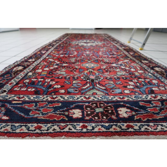 1920s, Antique Persian Hamadan Handmade Runner 3.5' X 9.9' For Sale - Image 4 of 13
