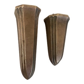 Art Deco Brass Wall Pockets- C. 1930's-Set of 2 For Sale
