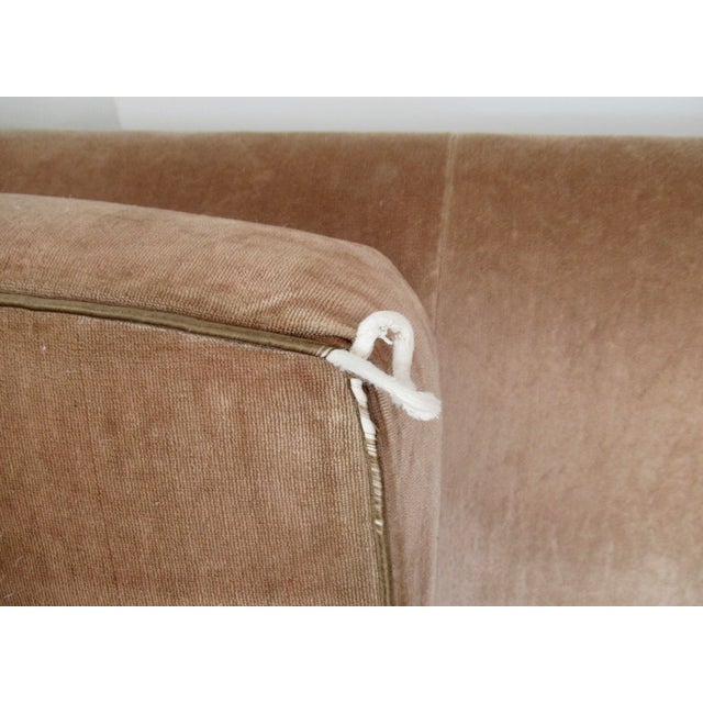 C. .2000 Donghia "Geneva," Coll. Walnut Framed Sofa in "Bravo" Donghia Textile a Cotton-Velvet For Sale - Image 15 of 18