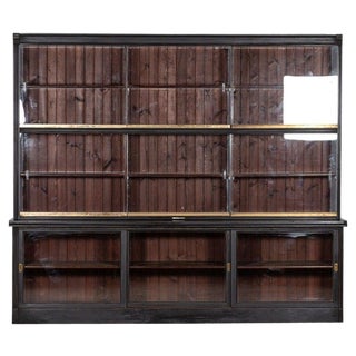 Ebonized Glazed Mahogany & Pine Haberdashery Cabinet, 1900s For Sale