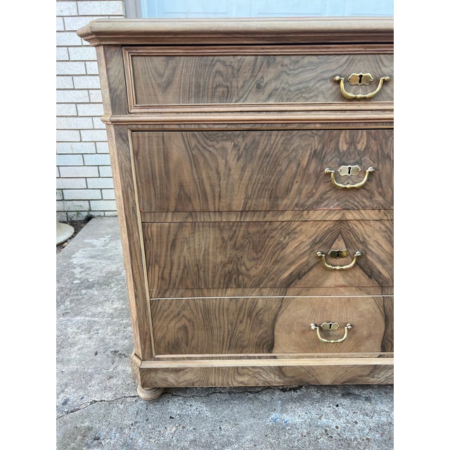 French 19th Century Louis Philippe Bleached Burl Walnut Commode For Sale - Image 6 of 12