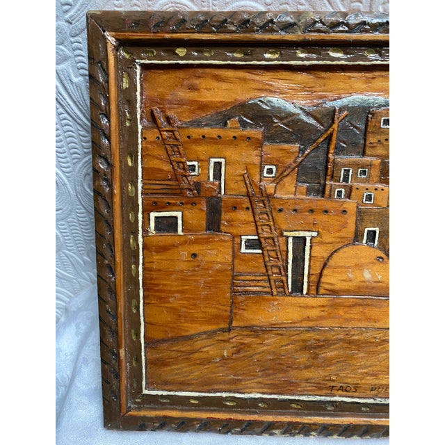 Definitely one of a kind southwestern very detailed Taos Pueblo wall art panel, looking for a new home.