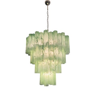 Green Murano Glass Waterfall Chandelier from Justfurnituress SRL For Sale