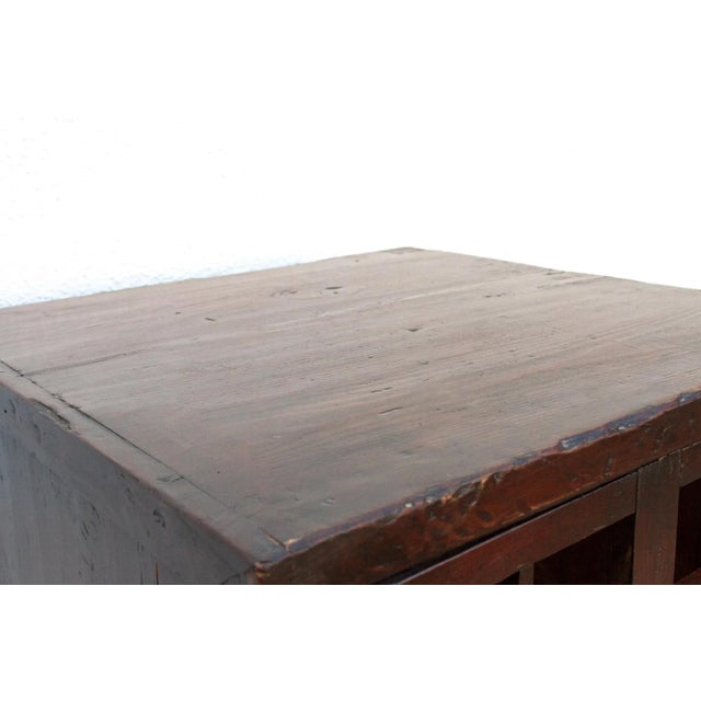 Brown Antique Lattice Doors Slim Kitchen Cabinet For Sale - Image 8 of 12