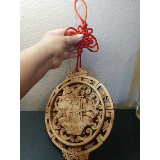 1970s Exquisite Carved Rosewood Chinese Applique Wall Decor For Sale - Image 4 of 6