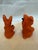 Orange Porcelain Salt & Pepper shakers