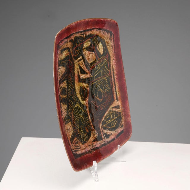 Copper and Enamel Plate attributed to Studio Del Campo, Turin, Italy For Sale - Image 3 of 9