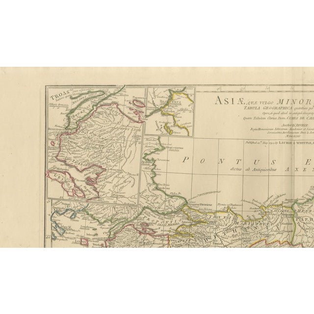 Paper Antique Map of Asia Minor with Levant Anatolia, Syria and Cyprus, 1818 For Sale - Image 7 of 10