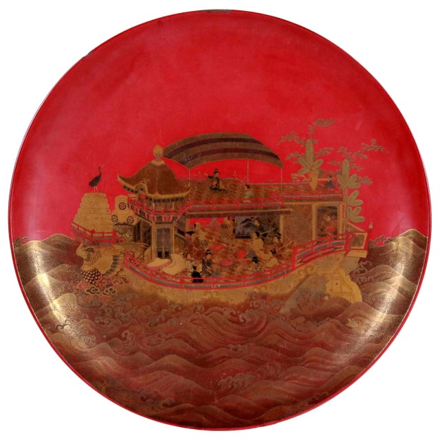 Large Japanese Lacquer Plate with Elaborate Maki-e Design by Kajikawa For Sale - Image 13 of 13