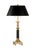 Faceted column table lamp with antique brass & black finishes 30h x 5.5w x 5.5d Shade Dimensions: top(10) bottom(16)...