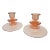 1950s Pink Pressed Glass Candle Holders- a Pair For Sale