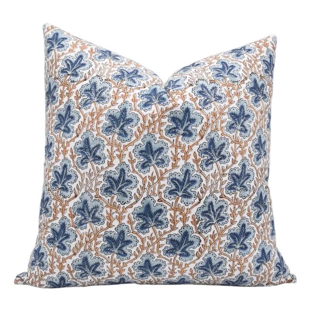 Fabdivine Handcrafted Block Print Cushion Cover 26x26 Inch Thick Cotton White-Pushp Samita For Sale