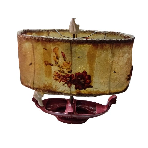 1950s 1950s Japanese (Rare) Lamp With Custom Fiberglass Shade For Sale - Image 5 of 10