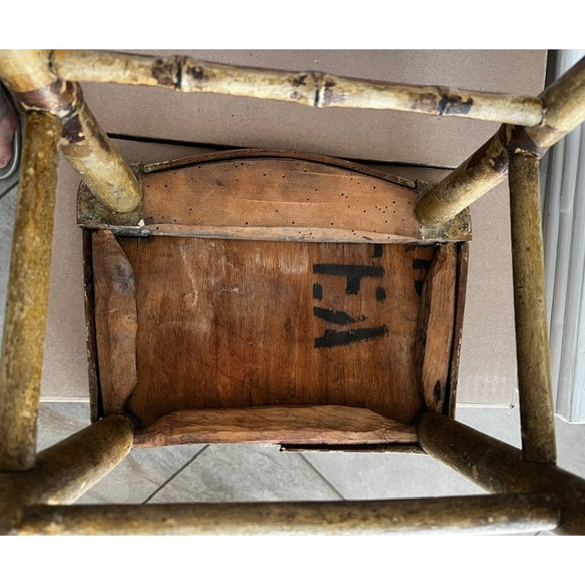 Antique 19th C Faux-Bamboo Spindle-Back Spinning Chair For Sale In Los Angeles - Image 6 of 7