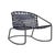 Brown Jordan Kantan Aluminum Vinyl Motion Lounge Chair, Textured Pewter frame with Marine fabric For Sale - Image 12 of 12