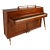 Rare Early Mid Century Modern Baldwin Acrosonic Piano in Walnut, Brass & Caning #759945, Usa, C. 1960s For Sale