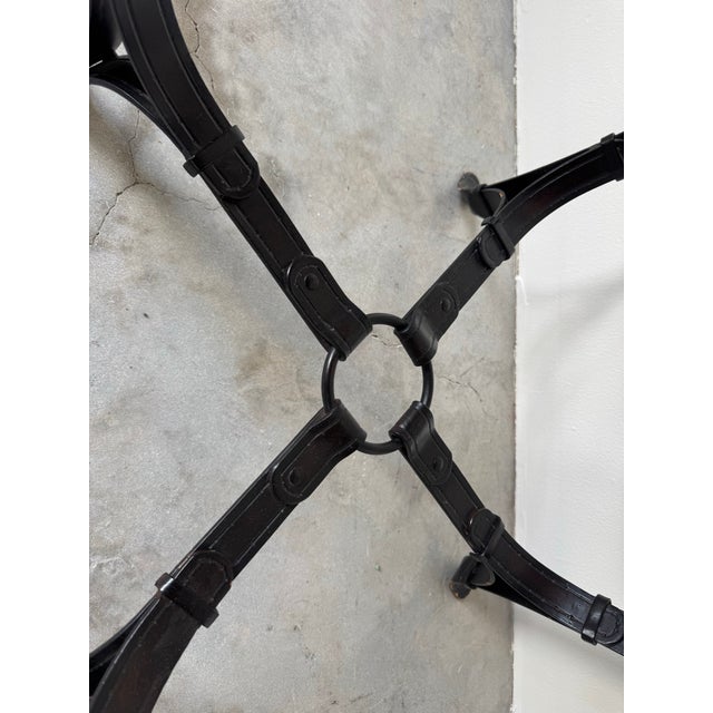Vintage Adnet Hermès-Style Equestrian Strap End Table/ Sold For Sale In Miami - Image 6 of 12