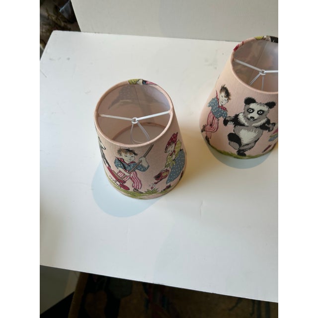 2020s Vintage Children’s Fabric Lampshades - a Pair For Sale - Image 5 of 10