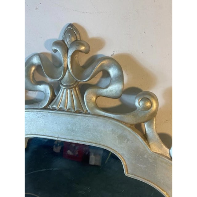 1970s Modern Art Nouveau Silvered Revival Mirror For Sale - Image 4 of 10