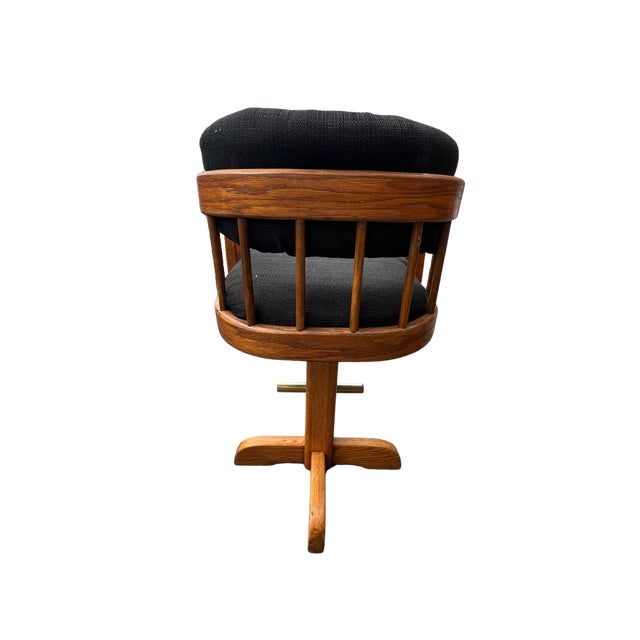 Oak Demilune Bar With Three Swivel Stools Howard Furniture Chairish