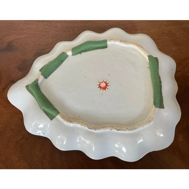 Antique 18th Century Chinese Export Porcelain Tobacco Leaf Platter Dish in Famille Rose Palette For Sale - Image 10 of 11