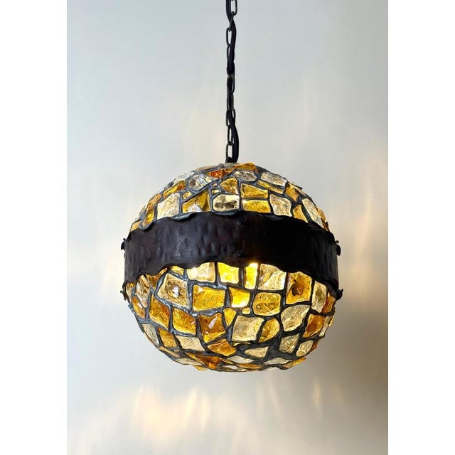 This exceptionally rare Austrian Art Nouveau pendant light, dating from circa 1910, is distinguished by its sculptural...