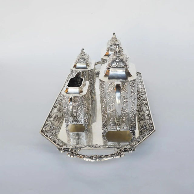 Italian Silver Tea Set Late 19th Century For Sale - Image 4 of 13
