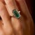 Art Deco Gia 2.10 Carat Colombian Emerald 18k White Gold Ring For Sale - Image 4 of 7