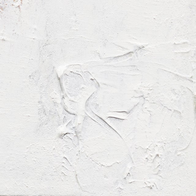 White Textural Layered Painting - Rebel - Abstract Minimalist Painting Original Artwork by Le BohemianMuse For Sale - Image 4 of 9