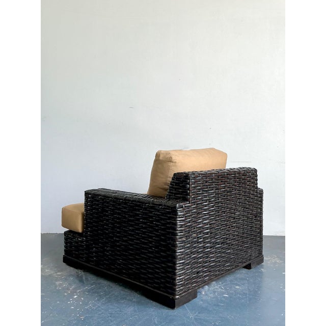 Late 20th Century Vintage Ralph Lauren “Modern Organic” Woven Rattan Lounge Chair For Sale - Image 5 of 18