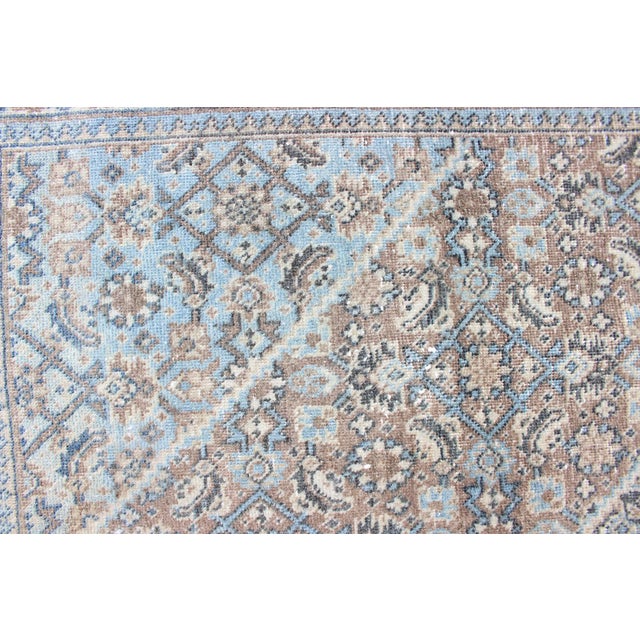 Medium Blue and Gray Background Persian Tabriz Rug With All-Over Herati Design 8'6 X 11'7 For Sale - Image 11 of 18